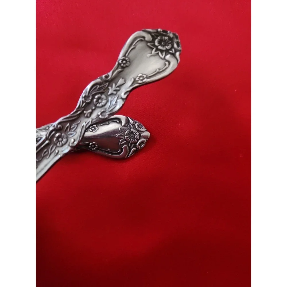 5 National Stainless Japan Flatware New Rose Teaspoons Vintage Floral Silver